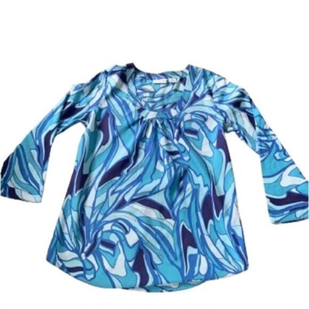M Blue print cotton top​